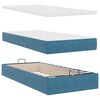 VidaXL Cadre de lit ottoman avec matelas bleu foncé 160x200 cm velours