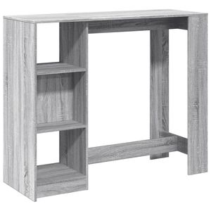 vidaXL Table de bar avec &eacute;tag&egrave;re sonoma gris bois d'ing&eacute;nierie