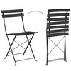 vidaXL Ensemble bistro pliant 3 pcs Anthracite Acier