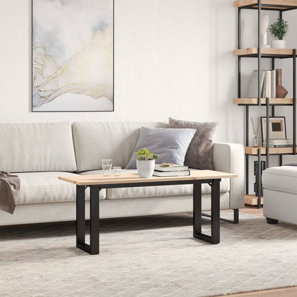 vidaXL Table basse cadre en O 110x40x45 cm bois de pin massif et acier