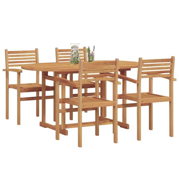 vidaXL Ensemble de salle &agrave; manger pour jardin 5 pcs Naturel