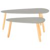 vidaXL Tables basses 2 pcs Gris Pin massif