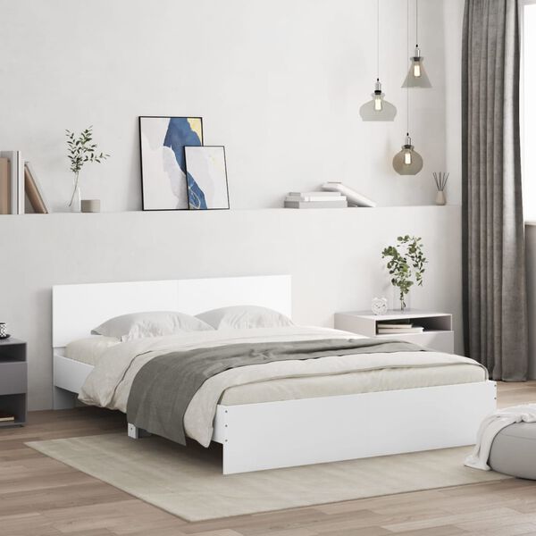 vidaXL Cadre de lit sans matelas blanc 150x200 cm