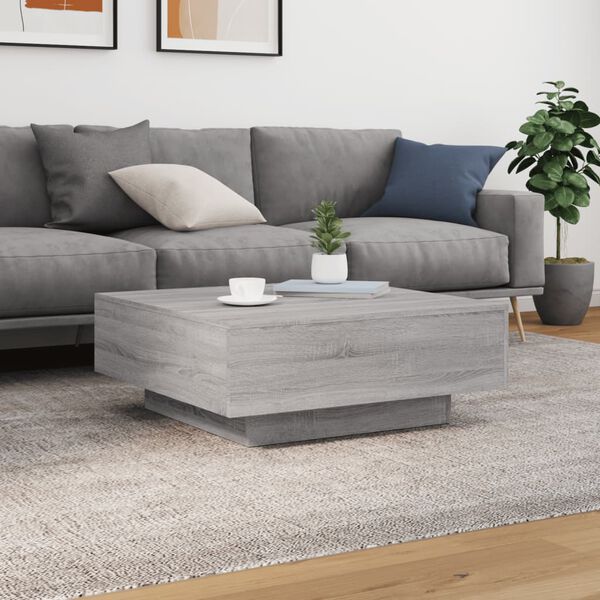 vidaXL Table basse sonoma gris 80x80x31 cm bois d'ing&eacute;nierie