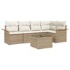 vidaXL Ensemble de canap&eacute; de jardin 6 pc Beige polyrotin
