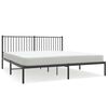 vidaXL Cadre de lit m&eacute;tal sans matelas et t&ecirc;te de lit noir 180x200 cm