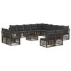 vidaXL Ensemble de canap&eacute; de jardin 14 pcs Gris polyrotin