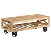 vidaXL Table basse avec roues Bois de manguier massif 110x50x37 cm