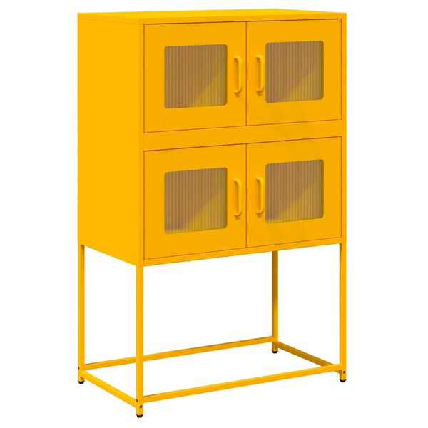 vidaXL Buffet haut jaune moutarde 68x39x107 cm acier