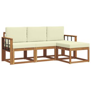 vidaXL Ensemble de canap&eacute;s d'ext&eacute;rieur 4 pc Naturel et Cr&egrave;me