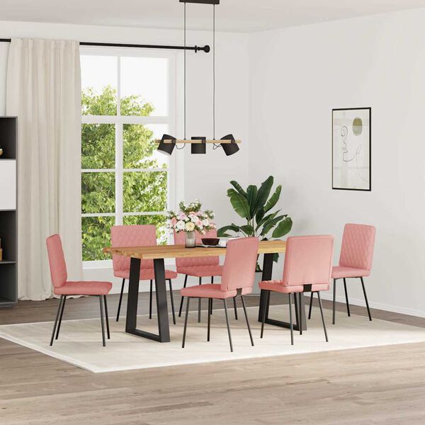 vidaXL Chaises à manger lot de 6 rose similicuir