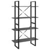 vidaXL Biblioth&egrave;que &agrave; 4 niveaux Gris 80x30x140 cm Bois de pin massif