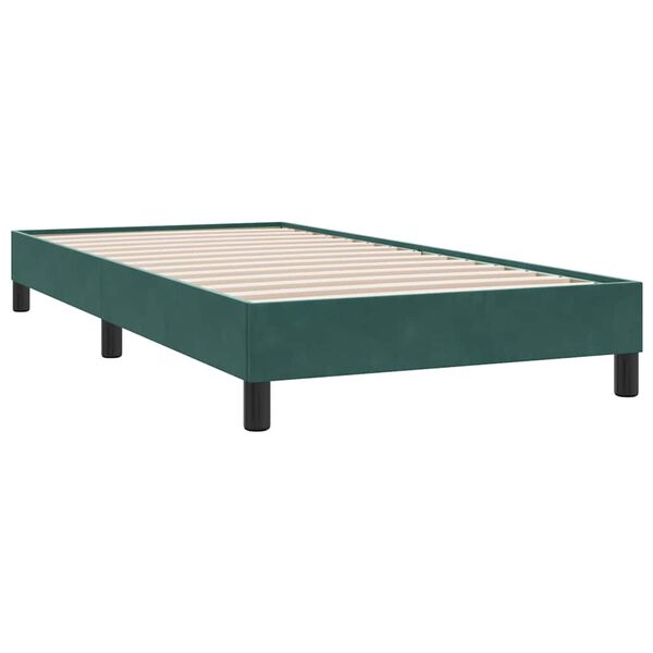 vidaXL Cadre de lit sans matelas vert fonc&eacute; 100x220 cm velours