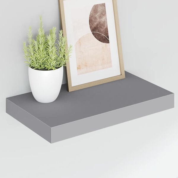 vidaXL &Eacute;tag&egrave;res murales flottantes 4 pcs Gris 40x23x3,8 cm MDF