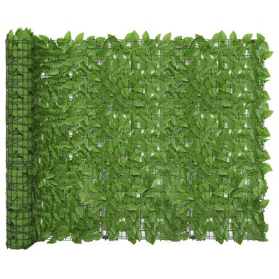 vidaXL Brise-vue de balcon avec feuilles vert 300x150 cm