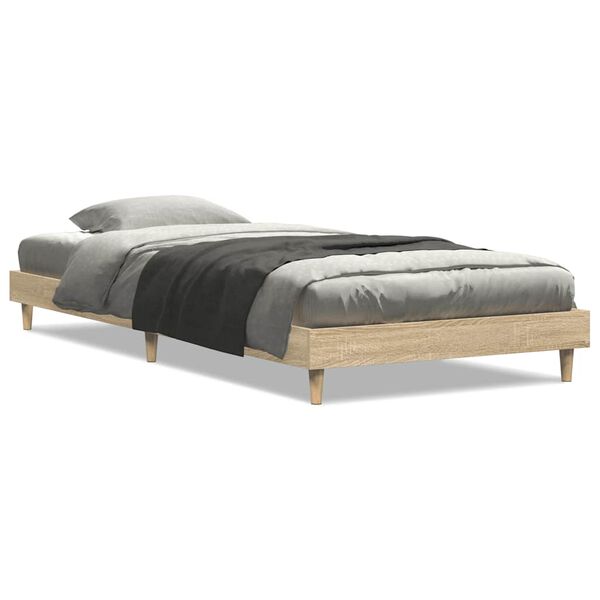 vidaXL Cadre de lit sans matelas ch&ecirc;ne sonoma 75x190 cm