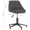 vidaXL Chaises pivotantes &agrave; manger lot de 2 gris fonc&eacute; velours