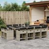 vidaXL Ensemble &agrave; manger de jardin et coussins 13 pcs gris clair rotin