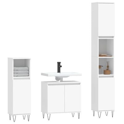 vidaXL Ensemble de meubles salle de bain 3 pcs blanc bois d'ingénierie