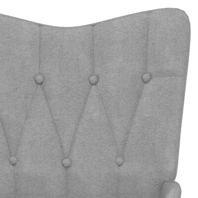 vidaXL Chaise à bascule avec tabouret Gris clair Tissu