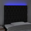 vidaXL T&ecirc;te de lit &agrave; LED Noir 100x7x118/128 cm Tissu