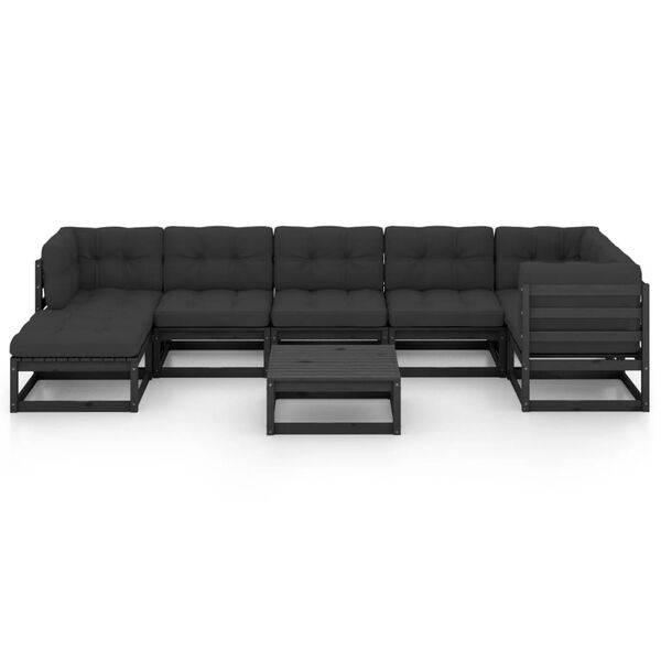 vidaXL Salon de jardin 8 pcs avec coussins Bois de pin massif