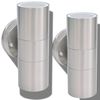 vidaXL Applique murale LED d'ext&eacute;rieur 2 pcs Acier inoxydable haut bas