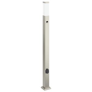 vidaXL Borne lumineuse avec d&eacute;tecteur et prise 110 cm acier inoxydable IP44