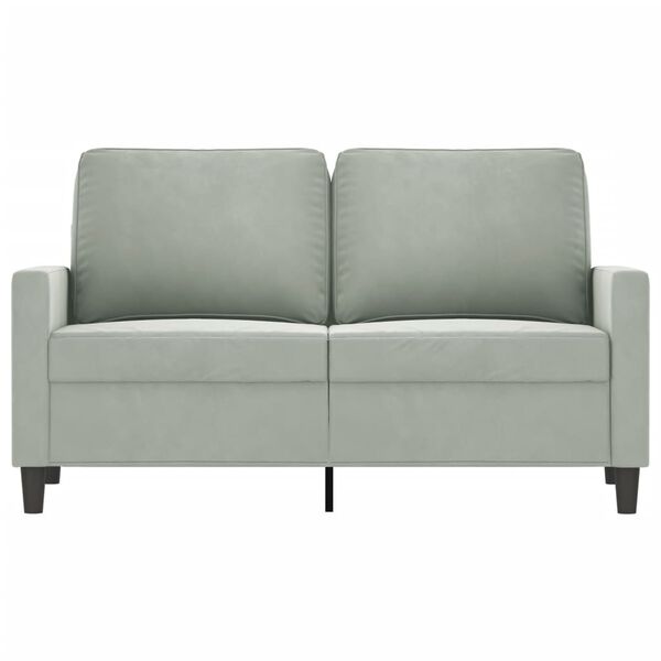 vidaXL Canap&eacute; &agrave; 2 places Gris clair 120 cm Velours