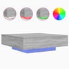 vidaXL Table basse avec lumi&egrave;res LED sonoma gris 100x100x31 cm