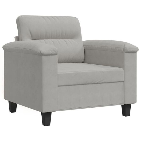 vidaXL Fauteuil gris clair 60 cm tissu microfibre