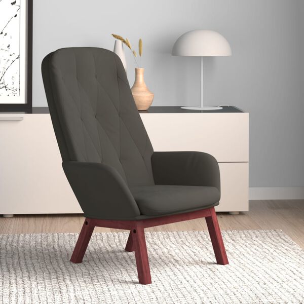 vidaXL Chaise de relaxation Gris fonc&eacute; Velours