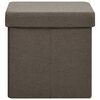 vidaXL Tabouret de rangement pliable avec motif de chat Marron Tissu