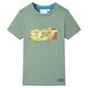 T-shirt pour enfants avec manches courtes kaki 104