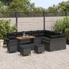 vidaXL Ensemble de canap&eacute; de jardin avec coussin 13 pcs Noir polyrotin