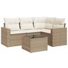 vidaXL Salon de jardin avec coussins 5 pcs beige r&eacute;sine tress&eacute;e