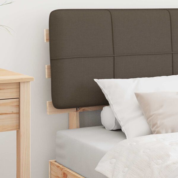 vidaXL Cadre de lit avec t&ecirc;te de lit rembourr&eacute;e Taupe 90 x 190 cm