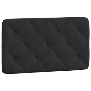 vidaXL Coussin de t&ecirc;te de lit noir 80 cm velours