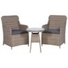 vidaXL Ensemble de bistro 3 pcs avec coussins R&eacute;sine tress&eacute;e Marron