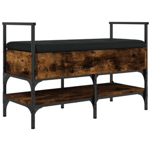 vidaXL Banc &agrave; chaussures ch&ecirc;ne fum&eacute; 85,5x42x57,5 cm bois d'ing&eacute;nierie