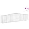 vidaXL Paniers &agrave; gabions arqu&eacute;s 15 pcs 400x50x80/100 cm Fer galvanis&eacute;