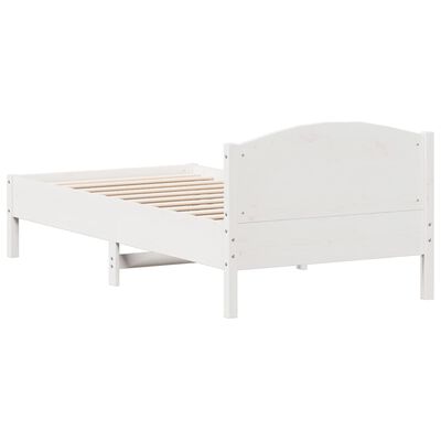 vidaXL Cadre de lit avec tête de lit blanc 90x190cm bois de pin massif