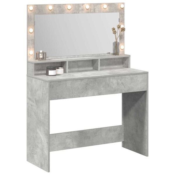 vidaXL Table de Toilette avec &eacute;tag&egrave;re Gris b&eacute;ton 100 x 41 x 135 cm