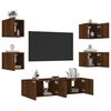 vidaXL Unit&eacute;s murales TV avec LED 6 pcs ch&ecirc;ne marron bois d'ing&eacute;nierie