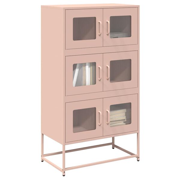 vidaXL Buffet haut rose 68x39x123 cm acier