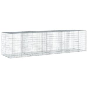 vidaXL Panier gabion avec couvercle 400x100x100 cm fer galvanis&eacute;