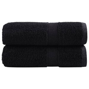 vidaXL Serviettes de toilette Premium SOLUND 2 pi&egrave;ces Noir 30 x 30 cm 600 g/m&sup2;