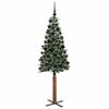 vidaXL Sapin de No&euml;l mince Vert 180 cm PVC et bois de pin massif