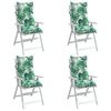 vidaXL Coussins de chaise &agrave; dossier haut lot de 4 mod&egrave;le de feuille