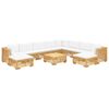 vidaXL Salon de jardin 11 pcs avec coussins Bois de teck solide